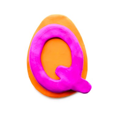 Bir Paskalya yumurta şeklinde hamuru harf Q