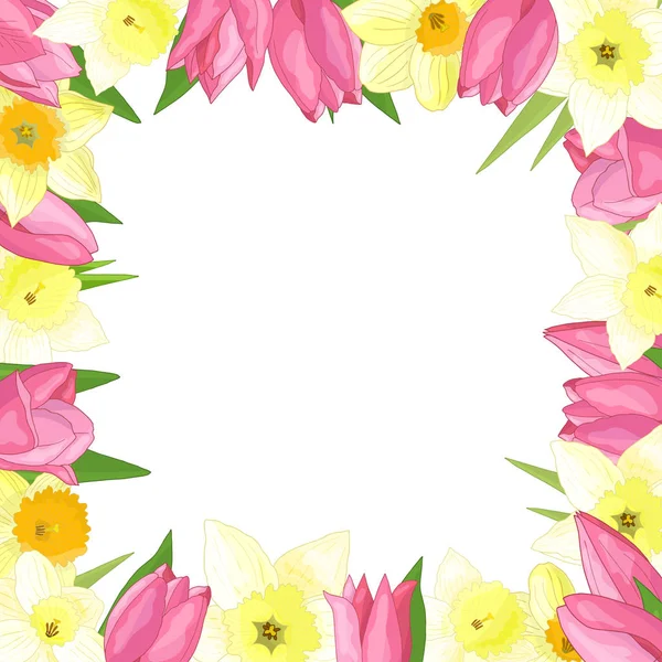 Cadre vectoriel de fleurs printanières — Image vectorielle