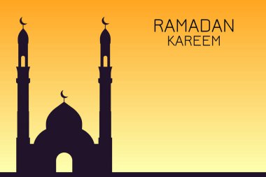 Altın günbatımı karşı cami silüeti