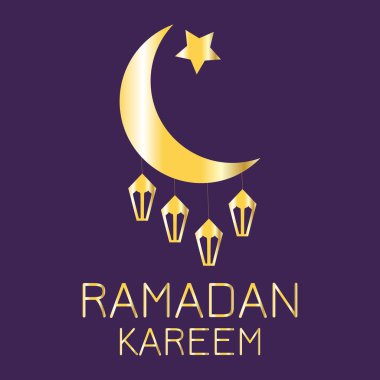 Fenerler ile hilal ay altın silüeti