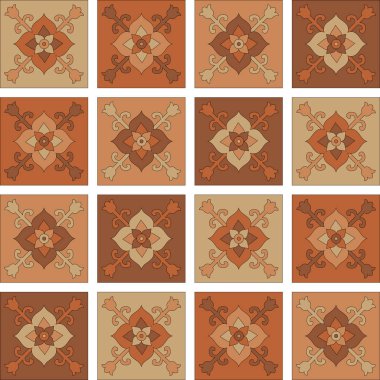 Fayans şeklinde güzel oryantal süsleme