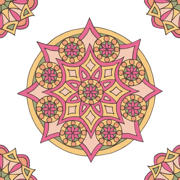 Patrón de mandala sin costura abstracto — Vector de stock