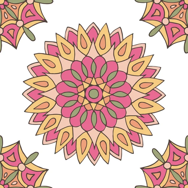 Patrón de mandala sin costura abstracto — Vector de stock