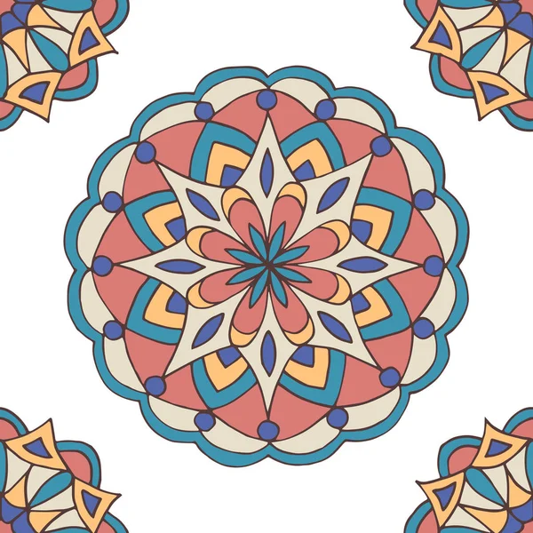 Abstract seamless mandala pattern — Stock Vector