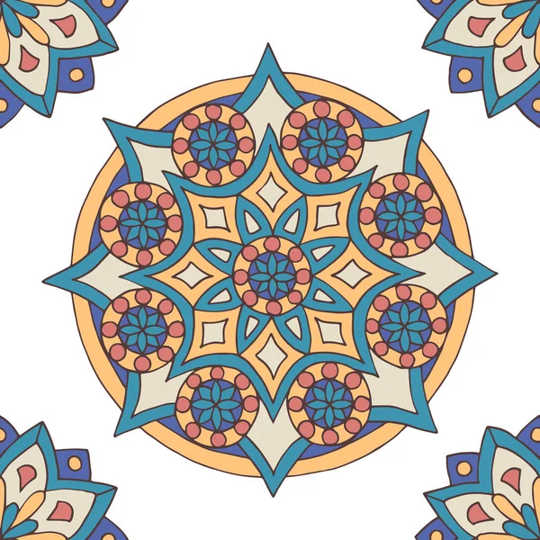 Patrón de mandala sin costura abstracto — Vector de stock