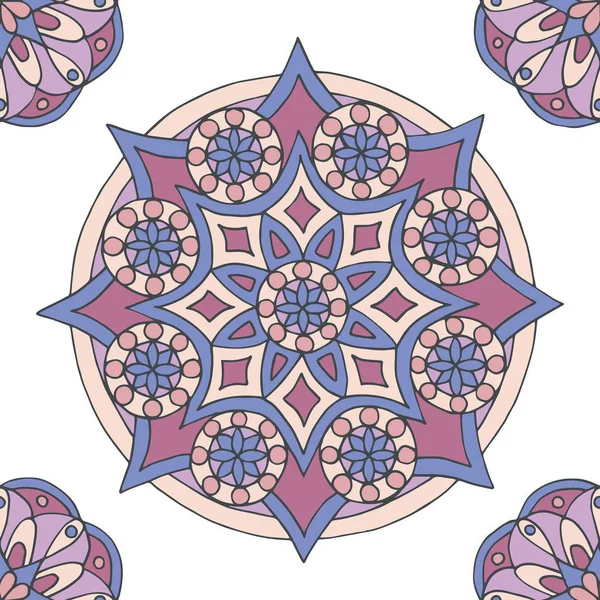 Abstract seamless mandala pattern — Stock Vector