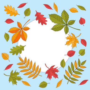 Sonbahar yapraklı çerçeve