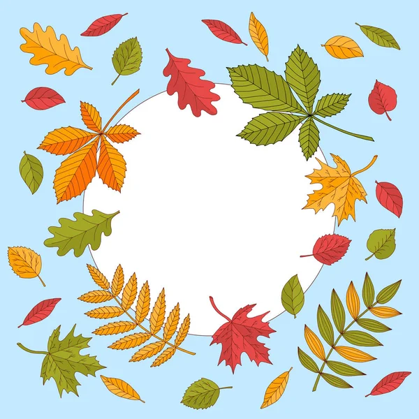 Cadre avec feuilles d'automne — Image vectorielle