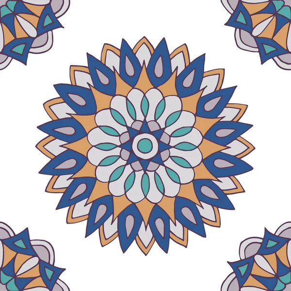 Patrón de mandala sin costura abstracto — Vector de stock