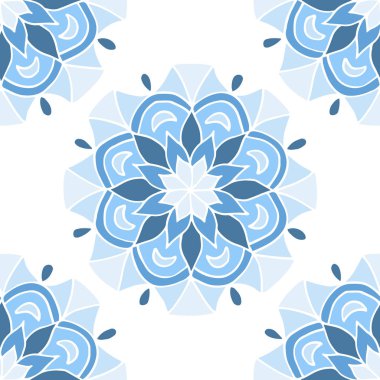 Mavi mandalaların kusursuz deseni