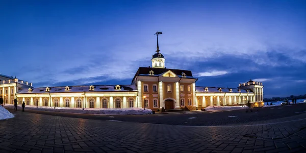 gun yard night lighting of the Kazan Kremlin in winter