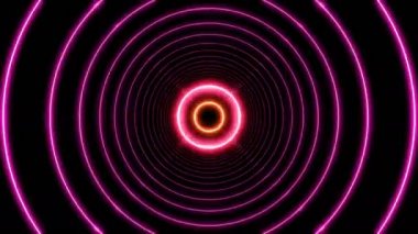 Güzel soyut daire tünel ışık ile hareketli hızlı hatları. Farklı renkleri gökkuşağı. Solucan deliği arka plan fütüristik tünel üzerinden uçan. 3D animasyon sanat kavramı ilmekledi. 4 k Ultra Hd