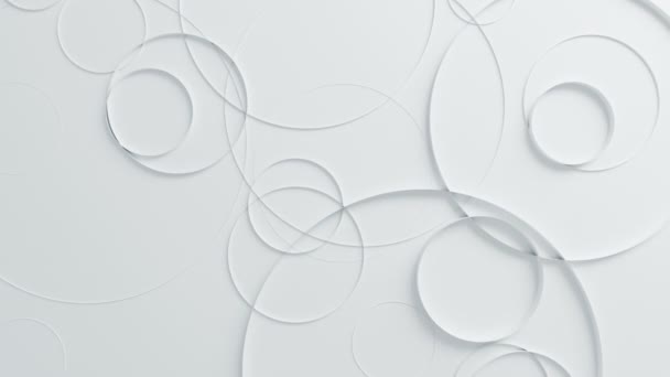 Hermosos círculos blancos en superficie moviéndose en animación 3d sin costuras. Resumen Motion Design Background (en inglés). Proceso generado por computadora. 4k UHD 3840x2160 . — Vídeos de Stock