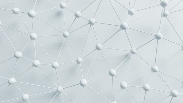 Beautiful White Network Grid with Lines and Spheres Morphing in Endless 3d Animation. Abstract Motion Design Background. Computer Generated Process. 4k Ultra HD 3840x2160. — Stock Video