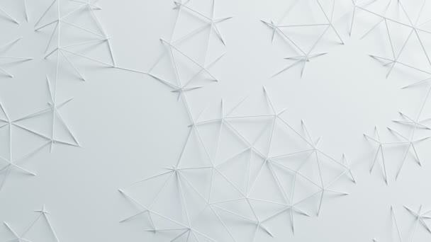 Belle grille réseau blanche avec lignes Morphing dans l'animation 3D sans couture. Abstrait Motion Design Background. Processus généré par ordinateur. 4k UHD 3840x2160 . — Video