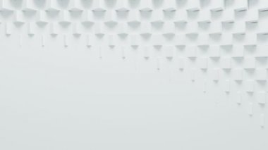 Güzel beyaz kutuları ekran ilmekledi 3d animasyon açma. Soyut hareket tasarım arka plan. Bilgisayar işlem oluşturulan. 4 k Ultra Hd 3840 x 2160.