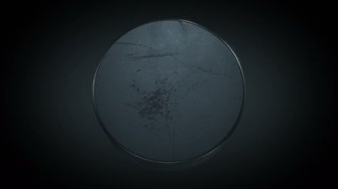 Güzel hokey diski açmadan siyah arka planda Looped yeşil ekran Alfa maskesi ile 3d animasyon. Aktif spor kavram. 4 k Ultra Hd 3840 x 2160.