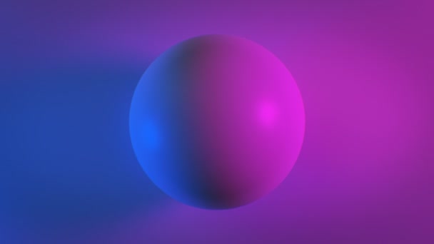 Hermosa esfera abstracta en superficie en azul y púrpura luz ultravioleta Looped 3d animación. Color Globe Fondo sin costura en 4k Ultra HD 3840x2160 . — Vídeos de Stock