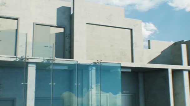 超高層ビルシームレスの美しい抽象的な建物のプロセス。コンクリート、鋼鉄およびガラスが付いている成長する建設進歩現代建物のループ3Dアニメーション。4kウルトラHd 3840x2160. — ストック動画