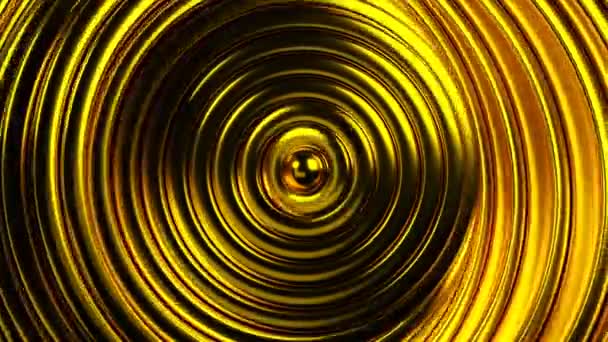 Beautiful Abstract Golden Rings Waving Seamless Background. Looped 3d Animation of Gold Metal Circles Rotation Pattern. Luxury and Fashion Concept. 4k Ultra HD 3840x2160. — Stock Video