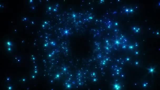 Blue Stars Flickering Abstract Endless Tunnel. Looped 3d Animation. 4k Ultra HD 3840x2160. — Videoclip de stoc