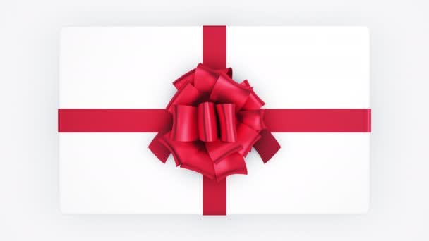 Opening Beautiful Gift Box with Ribbons and Big Bow. 4 videos in 1. Unpacking Present Parcel 3d Animation Elements on Green Screen Alpha and Mask Channels. Untying Decorative Knot. 4k UHD 3840x2160. — Stock Video