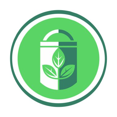 Teneke kutuda bitkisi olan yeşil bir simge