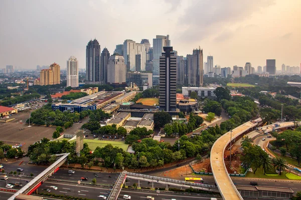 Jacarta Uma Cidade Indonésia Capital Província Jacarta Jacarta Centro Economia — Fotografia de Stock