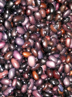 Siyah fasulye arka plan. Çiğ tahıllar. Closeup. Doku.