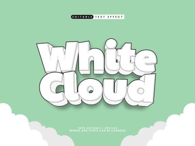 beyaz bulutlu metin efekti