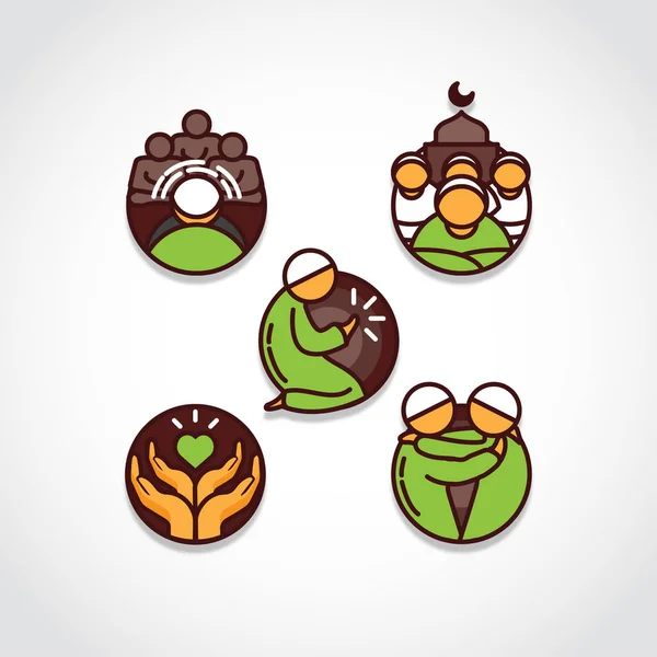 Simge Müslüman vaaz paketi dâvet, cemaat, dua, aşar vergisi, veren, hospitalityn düzenlenebilir dizayn