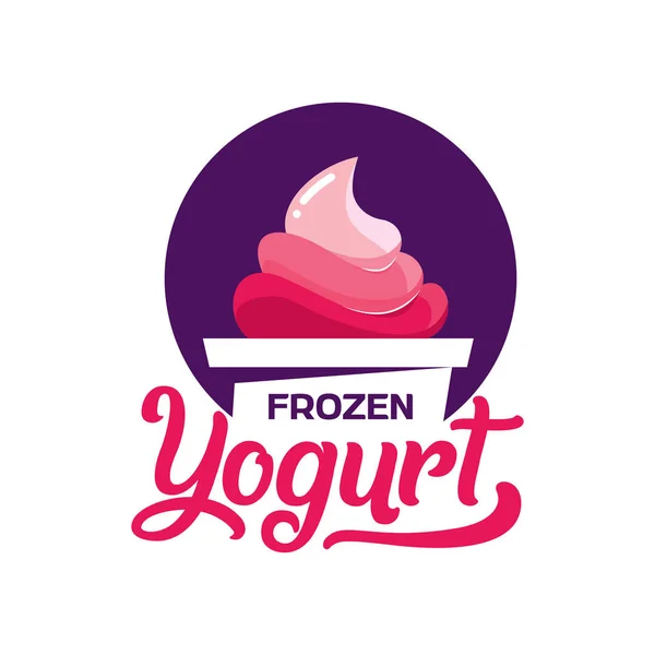 Logo Design Für Joghurt Unternehmen Mit Symbol Und Typografie Editierbar — Stockvektor
