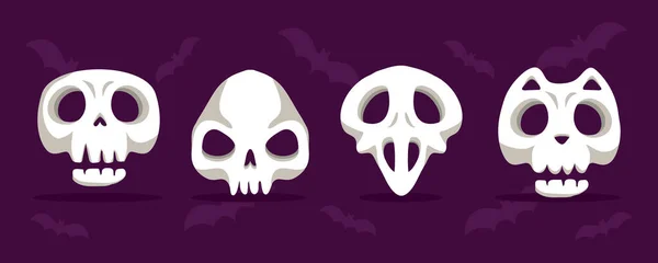 Halloween Skull Illustrationen Editierbar — Stockvektor
