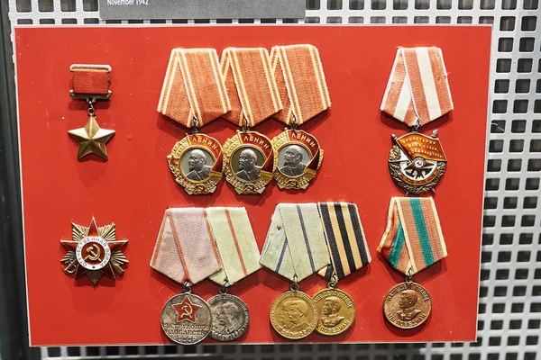 Soviet world war II award medals — Stock Photo, Image