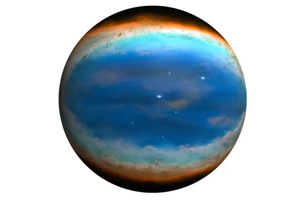 Fantastyczna niebieska planeta, odizolowana na białym tle. Elementy tego obrazu zostały dostarczone przez ESA-Hubble'a — Zdjęcie stockowe
