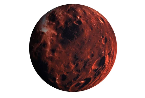 Czerwony księżyc wyizolowany na białym tle elementy tego obrazu zostały dostarczone przez ESA-Hubble'a. — Zdjęcie stockowe