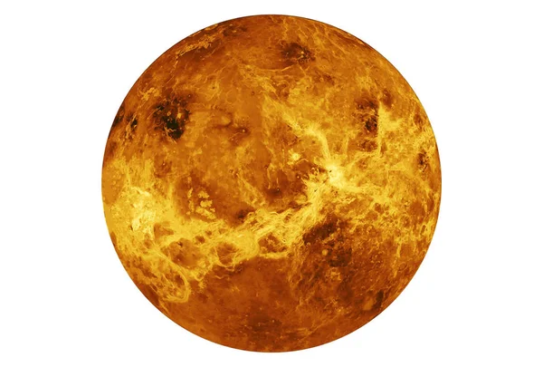 Planeta Wenus jest całkowicie odizolowana na białym tle. Elementy tego obrazu zostały dostarczone przez NASA — Zdjęcie stockowe