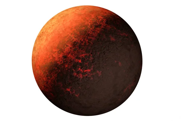 El planeta Mercurio, con la luz del sol, aislado sobre un fondo blanco. Elementos de esta imagen fueron proporcionados por la NASA —  Fotos de Stock