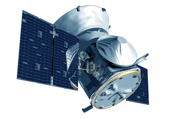 Il satellite spaziale con batterie solari, in uno spazio esterno.Elementi di questa immagine sono stati forniti dalla NASA — Foto Stock