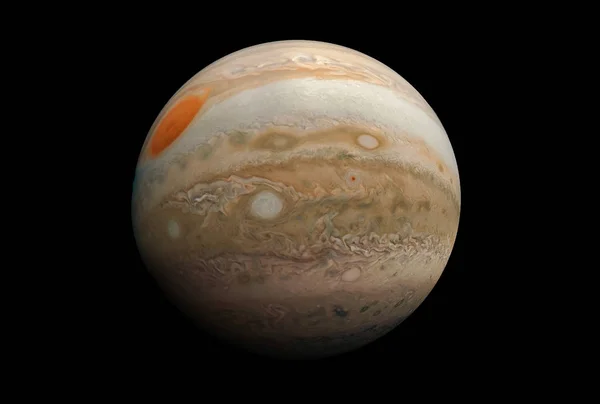 Planeta Jupiter, cu un loc mare, pe un fundal întunecat Elemente ale acestei imagini au fost furnizate de NASA. — Fotografie, imagine de stoc