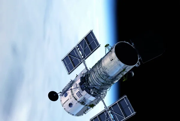 Telescopio Spaziale, sopra il pianeta Terra. Elementi di questa immagine sono stati forniti dalla NASA — Foto Stock