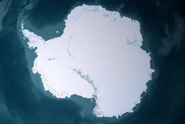 Uzaydan Antarktika, anakara. Bu görüntünün unsurları Nasa tarafından döşenmiştir