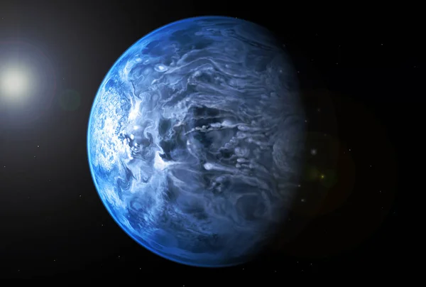 An exoplanet similar to Earth. Elements of this image were furnished by NASA — Stock Photo, Image