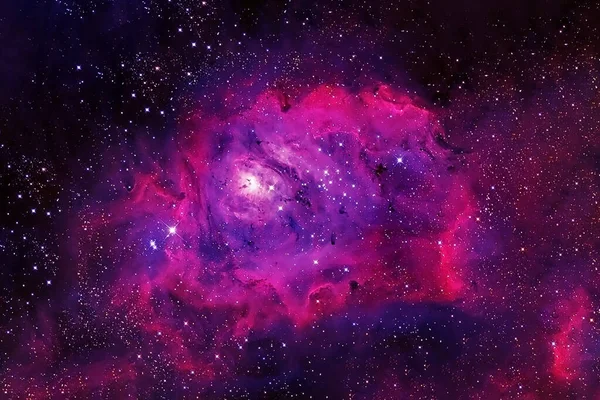 Vacker Plats Röd Nebulosa Delar Denna Bild Tillhandahölls Nasa För — Stockfoto
