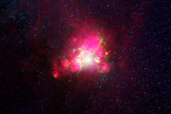 Güzel Bir Yer Kırmızı Nebula Görüntünün Elementleri Nasa Tarafından Döşendi — Stok fotoğraf