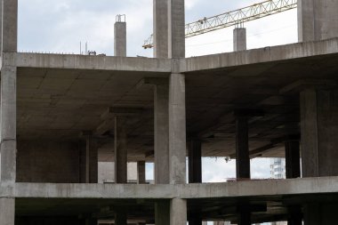 İnşaat halindeki bir evin güçlendirilmiş beton yapıları. Yüksek kalite fotoğraf