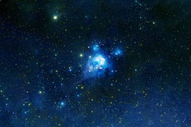 Yıldızlı mavi galaksi. Bu görüntünün elementleri NASA tarafından döşendi. Yüksek kalite fotoğraf