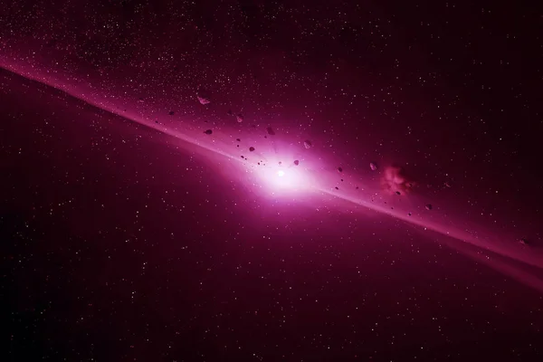 Meteorieten in de ruimte. Elementen van deze afbeelding werden geleverd door NASA. — Stockfoto