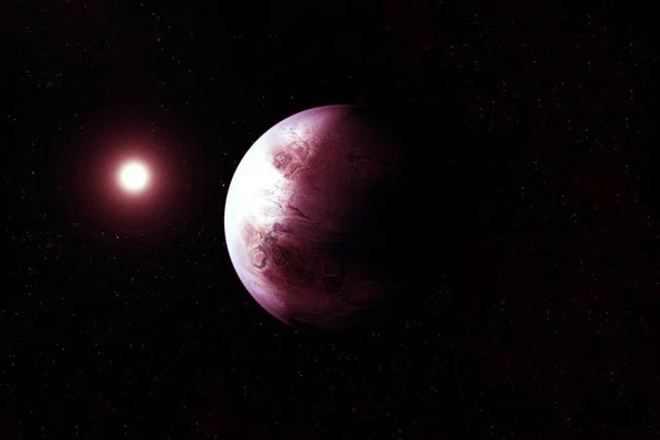 Exoplanet in a far dark space. Elements of this image were furnished by NASA. — Stock Photo, Image