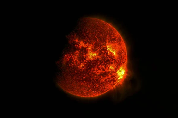 Exoplaneta roşie în spaţiul cosmic. Elemente ale acestei imagini au fost furnizate de NASA. . — Fotografie, imagine de stoc